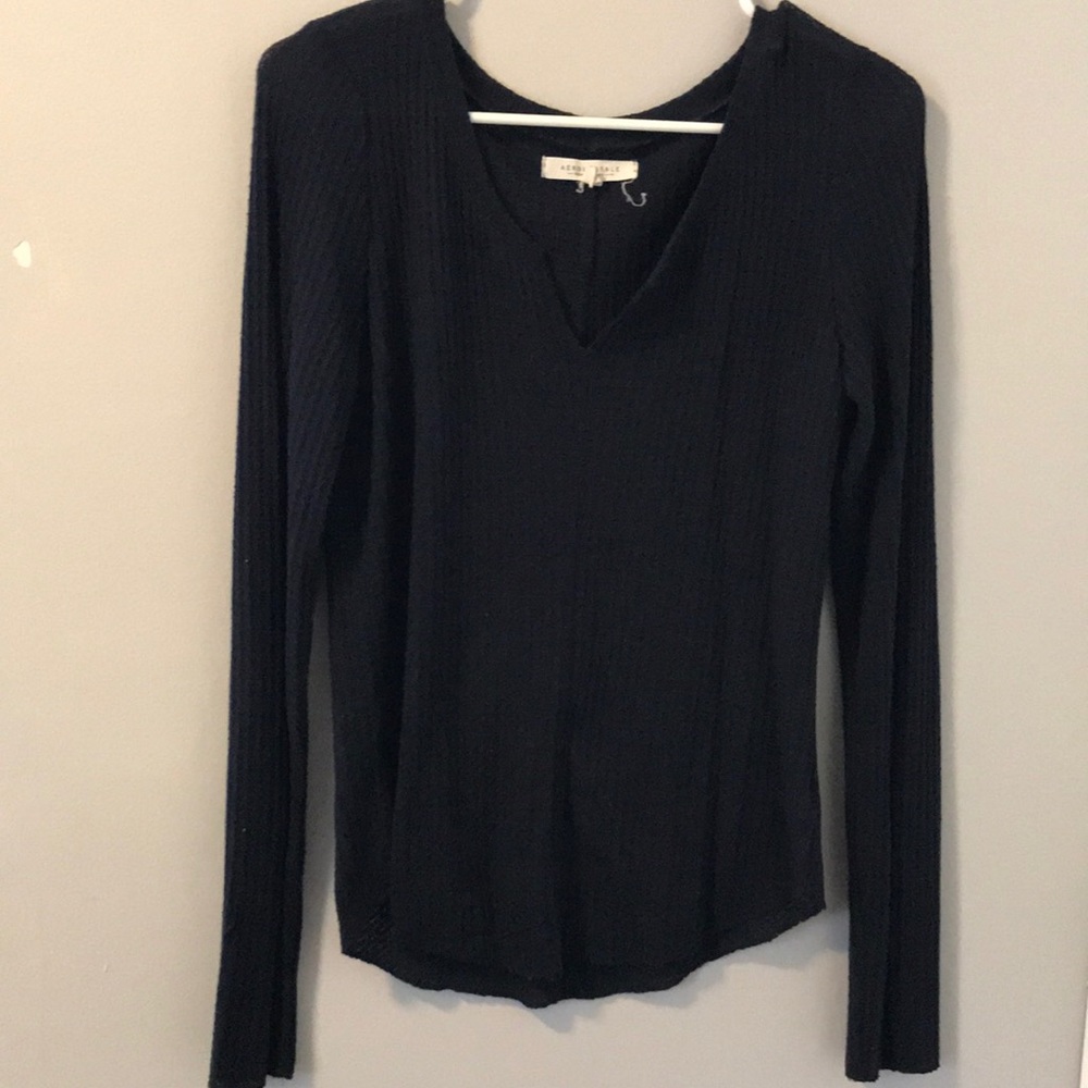 long sleeve waffle top